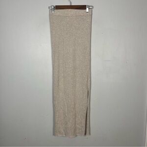 Peruvian Connection Midi Skirt Pima Cotton in tan size XS